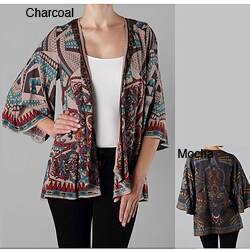 Tabeez Women's Bohemian Open-front Cardigan