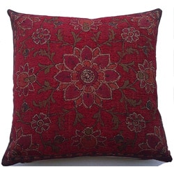 Belgium Woven Floral Decorative Pillow