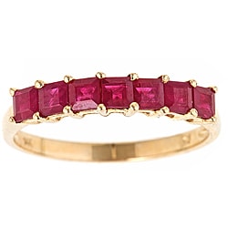 D'Yach 14k Yellow Gold Ruby Classic Ring