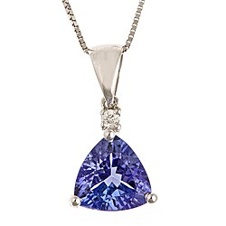 D'Yach 14K WHITE GOLD TANZANITE AND DIAMOND NECKLACE