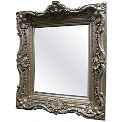 Rectangular Traditional Champagne Pewter Framed Mirror