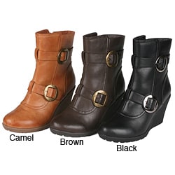 Story Women's Buckled Wedge Booties
