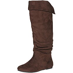 Story Women's 'Cookie' Brown Faux Suede Knee-high Boots