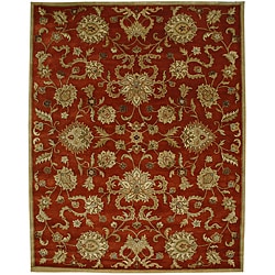Hand-tufted Delhi Rusty Orange/ Gold New Zealand Wool Rug 5x8