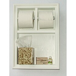 In The Wall Double Toilet Paper Mega Holder With Shelf