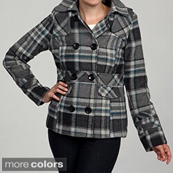 Grane Juniors Plaid Hooded Pea Coat