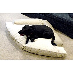 Hidden Valley Extra-large Khaki/Taupe Cotton/Fleece Corner Dog Bed