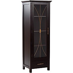 Veranda Bay Dark Espresso Linen Storage Cabinet