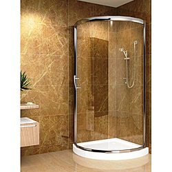 Aston 36x36-inch 5mm Round Clear Glass Shower Enclosure/ Base