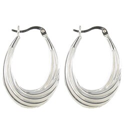 Sunstone Sterling Silver Polished Hoop Earrings