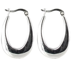 Sunstone Sterling Silver Polished Hoop Earrings