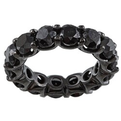 14k Gold and Black Rhodium 9 3/8ct TDW Black Diamond Eternity Band