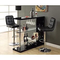 Black and Chrome Metal 48-inch Bar Table