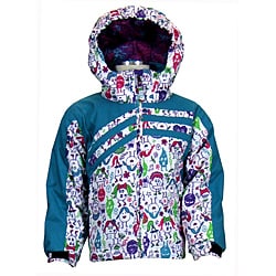 Snow Dragons Girl's 'Hand Spring' Turquoise Ski Jacket