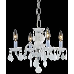 Crystal 4-light White Chandelier