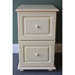Ivory White-wash Two-Drawer File Cabinet