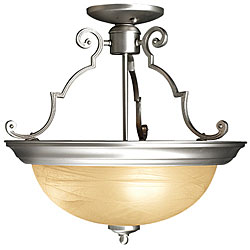 Woodbridge Lighting 2-light Satin Nickel Semi-flush Mount