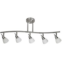 Transitional 5-light Brushed Nickel Rail