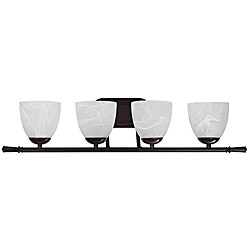 Transitional 4-light Rubbed Bronze Bath Bar