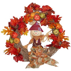 Scarecrow Harvest 24-inch Wreath