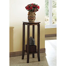 Walnut Solid Top 28-inch Plant Stand