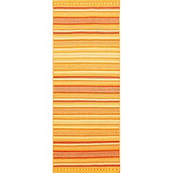 Hand-woven Jalal Tuared Kilim Cream Runner Rug (2'8 x 9'10)