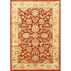 Sharma Rayon Red Rug (5'4 x 7'7)