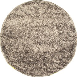 Hand-tufted Silky Shag Grey Round Rug (6'6 x 6'6)
