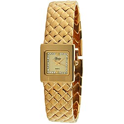 Swiss Edition Women's Goldtone Champagne Dial Crystal Accent Watch