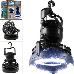Happy Camper 2-in-1 Tent LED Camping Light and Ceiling Fan (Set of 2)