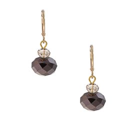 Alexa Starr Goldtone Bronze Crystal Faceted Drop Earrings