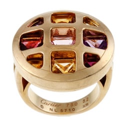 Cartier 18k Yellow Gold Multi-gemstone Pasha Estate Ring