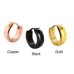 West Coast Jewelry Stainless Steel Polished Hoop Earrings