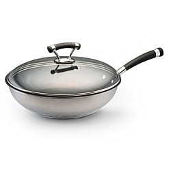 Circulon Contempo Stainless Steel Nonstick 12.5-inch Covered Deep Skillet