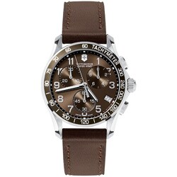 Victorinox Swiss Army Men's 'Chrono Classic' Brown Dial Brown Leather Watch