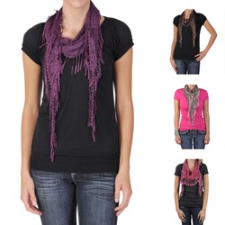 Hailey Jeans Co. Pretty Angel Women's Lacy Detail Scarf