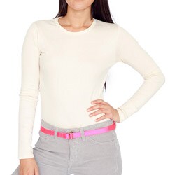 American Apparel Women's Baby Rib Long-sleeve Cream Tee 