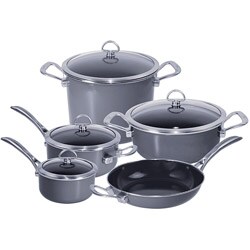 Chantal 80-9PL Platinum Copper Fusion 9-piece Cookware Set