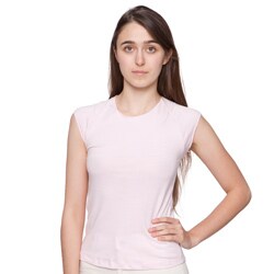 American Apparel Women's Light Pink Sheer Jersey Cotton Cap-sleeve Tee