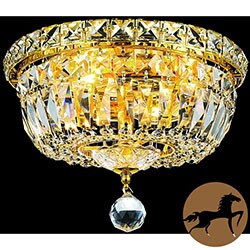 Christopher Knight Home Crystal Chandelier Gold Flush Mount Light