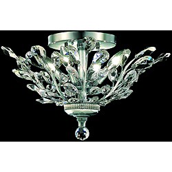 Crystal 4-light Chrome Chandelier Flush Mount