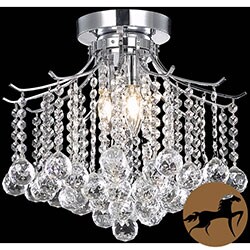 Christopher Knight Home Crystal 3-light Chrome Chandelier Flush Mount
