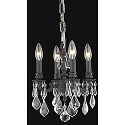 Crystal 4-light Dark Bronze Finish Chandelier