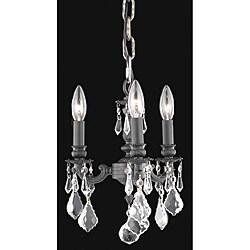 Crystal 3-light Dark Bronze Finish Chandelier