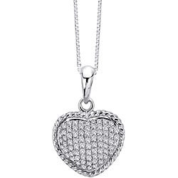 14k White Gold 1/3ct TDW Diamond Heart Necklace (G-H, I1-I2)