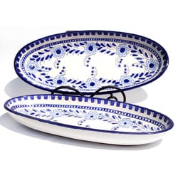 Set of 2 Azoura Design 16-in Large Oval Platters (Tunisia)