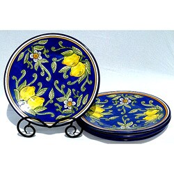 Set of 4 Citronique Design 11-inch Round Dinner Plates (Tunisia)