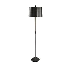 Tall Black Chrome/ Black Marble Hexagon Column Floor Lamp