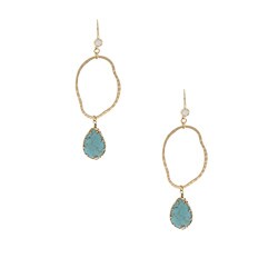 NEXTE Jewelry Gold Overlay Turquoise and Cubic Zirconia Earrings