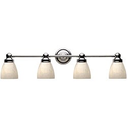 World Imports Troyes Collection Open White Art Glass 4-light Bath Bar